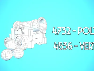 STYLIZED CANNON CARTOON STYLIZED REALISTIC Low-poly 3D model