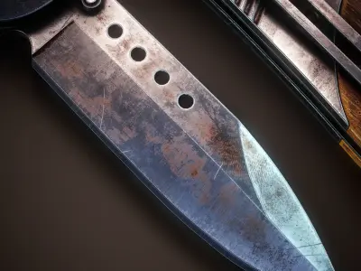 Tactical Folding Knife Real-Time Asset Low-poly 3D model