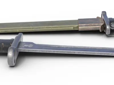 M1 garand bayonet Low-poly 3D model