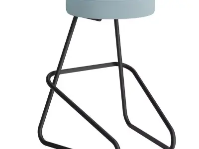 Medium Fabric Seated Bar Stool Tecta 3D model
