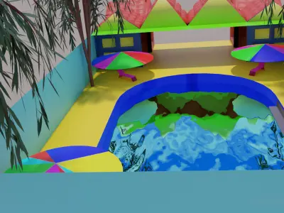 Small Swimming Pool Low-poly 3D model