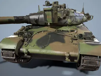 French Tank AMX-30b PBR Low-poly 3D model