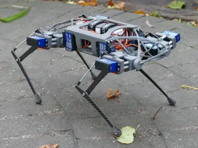 4-Legged Dog Robot with 12 Degrees of Freedom Low-poly 3D model