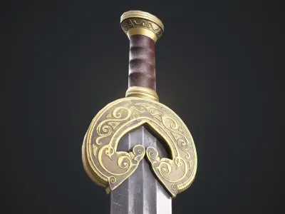herugrim sword from The lord of the rings Low-poly 3D model
