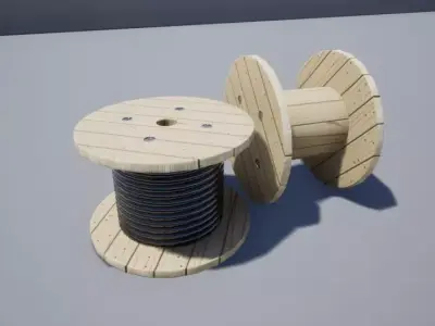 Two Cabledrum game assets Low-poly 3D model