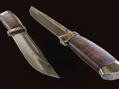 Hunting knife Low-poly 3D model order