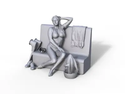 Figure Charlotte type B for ship model railway diorama 3D print model