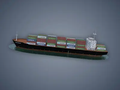 Cargo Ship Low-poly 3D model