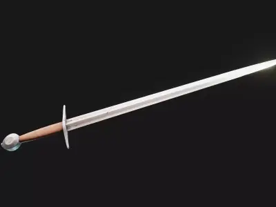 Rough arming sword Low-poly 3D model