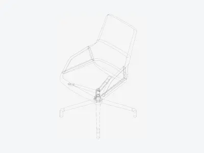 Chair - Conference - Worksmart - Small Glides Low-poly 3D model