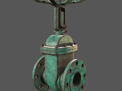 Industrial valve Low-poly 3D model