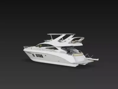 Modern Flybridge Luxury Yacht 3D Model Motor Cabin Cruiser 3D print model
