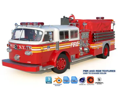 American LaFrance Firetruck Collection 3D Model Pack