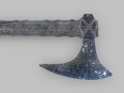 Viking Axe Low-poly 3D model 28