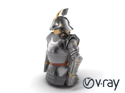 Samurai Knight Armor model pack Low-poly 3D model