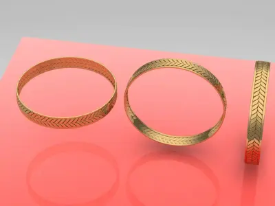Bracelet for men leaf 3D print model