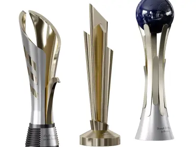 Award cups trophies set 3D model