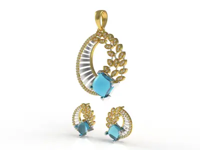 Diamond Pendant Set 23 3D print model