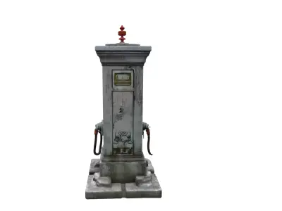 Vintage Industrial Fuel Pump Column 3D model