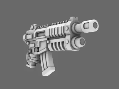Space Knights AR Style Combat Rifle LEFT 3D print model