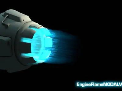 Jet Engine Flames Blender Cycles Nodes Only 3D model