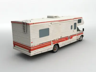 Vintage RV Recreational Vehicle Motorhome Low-poly 3D model