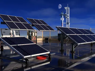 Solar Panel Low-poly 3D model shop