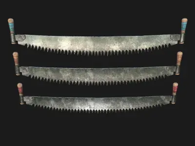 Two Man Saw Low-poly 3D model