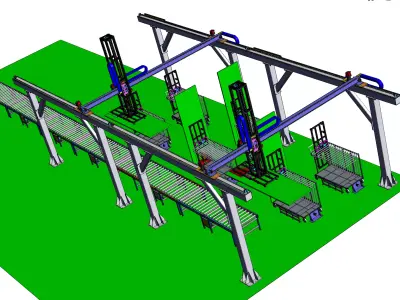 Rock wool board automatic sorting equipment 3D model