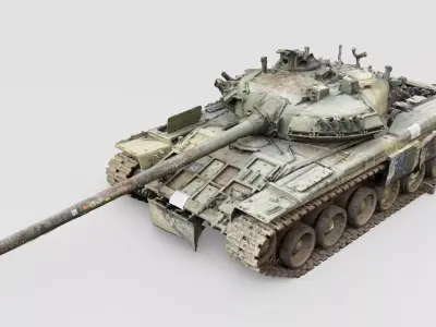 Russian T-72 tank destroyed by Ukrainian army 3D model order