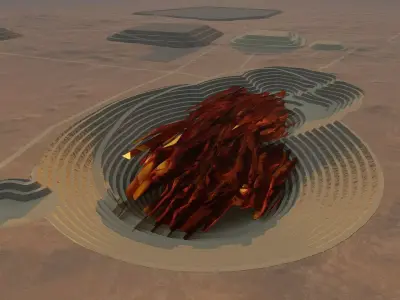 Open Pit Mine Landscape 3D model 3D model