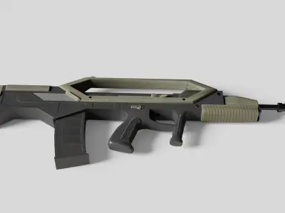 Low Poly Assault Rifle Low-poly 3D model