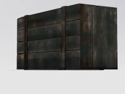 Wooden Box 01 Low-poly 3D model