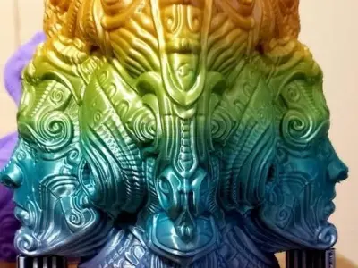 Cosmonaut rainbow colored statue 3D print model