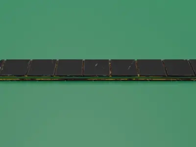 Industrial conveyor roller Low-poly 3D model