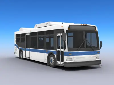 City Bus Low-poly 3D model 5