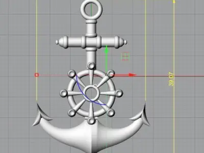anchor pendant 3D print model order