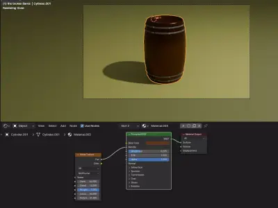 Deflected Wooden Barrel Free low-poly 3D model