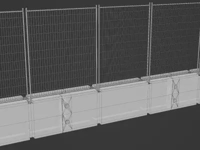 Damaged Graffiti Concrete Barrier - Game Ready Low-poly 3D model