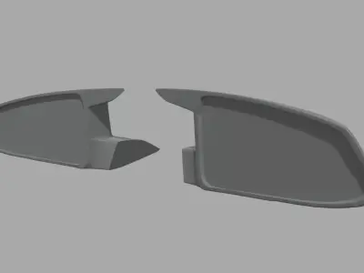 Car Mirror 020 Low-poly 3D model
