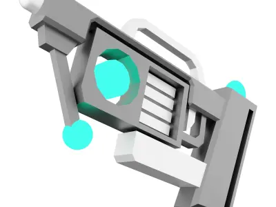 3d game pistol low poly icon 3D model purchase