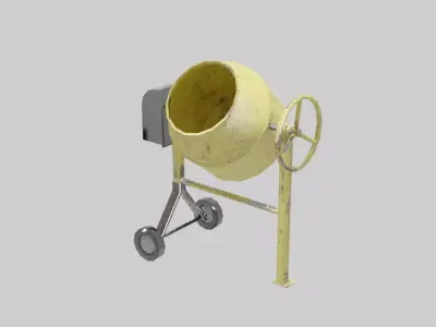 Cement mixer Low-poly 3D model buy