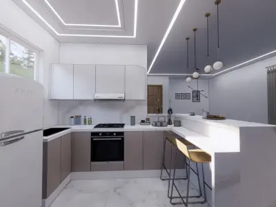 Complete interior House project 3d Model Free 3D model