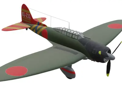 Aichi D3A Val Low-poly 3D model