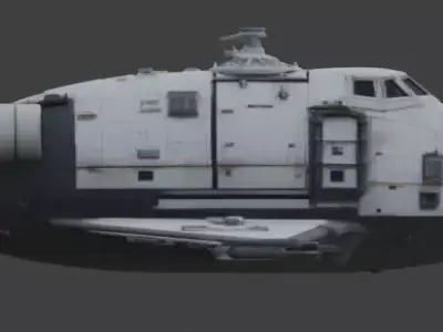 Realistic Sci-Fi Delta Shuttle 3D Model Low-poly 3D model