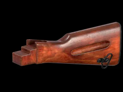 AK - STOCK - AK74 WOOD STD Low-poly 3D model