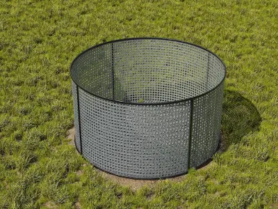 Set of balls and grid Low-poly 3D model Low-poly 3D model