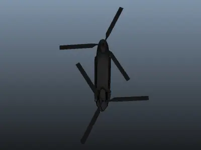 TransportCopter chinook helicopter - chinook helicopter Low-poly 3D model