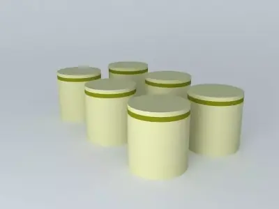 Tank 2 set of six jars Free 3D model