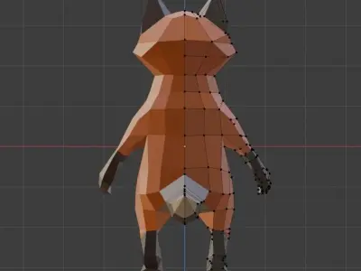 Low Poly Fox polygonal Low-poly 3D model